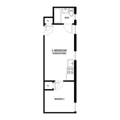 FLOOR PLAN - ONE BEDROOM