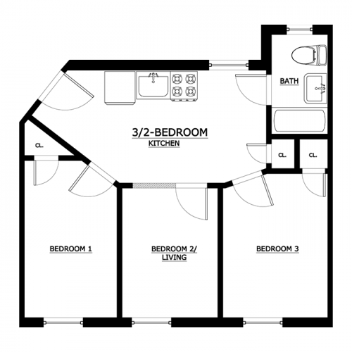 FLOOR PLAN - THREE BEDROOM