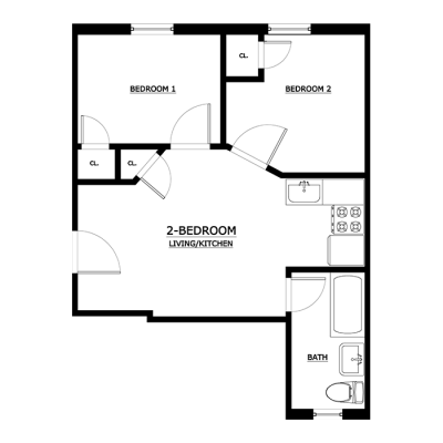 FLOOR PLAN - TWO BEDROOM